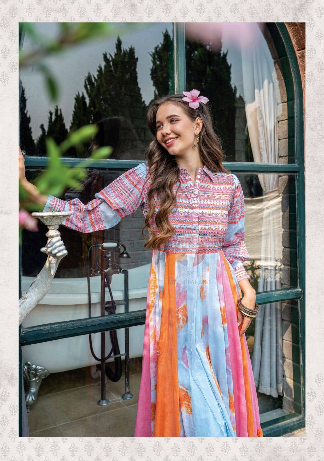 Breezy vol-2 by Anu fabrics 2951 TO 2956 SERIES Indian PURE MAL COTTON party wear kurti with pant At Wholesale Price